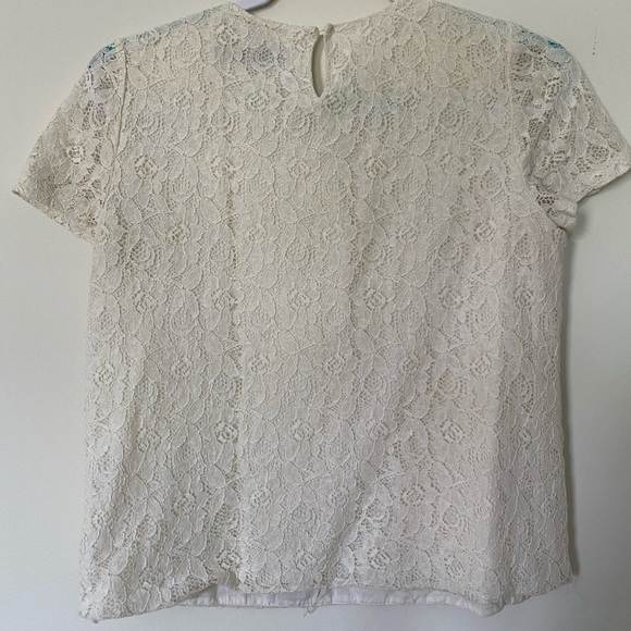 Zara Basics | White Lace Top - Picture 3 of 3